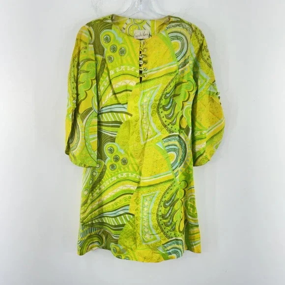 green psychedelic dress Tuesday Long Dress - Psychedelic Butterflies main image 1